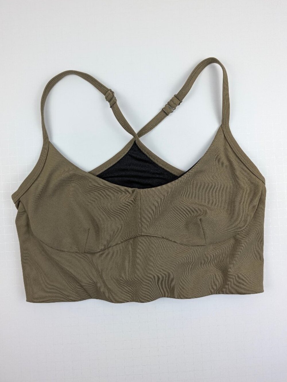 Varley Always Surrey Longline Sports Bra L Olive Green Crossback